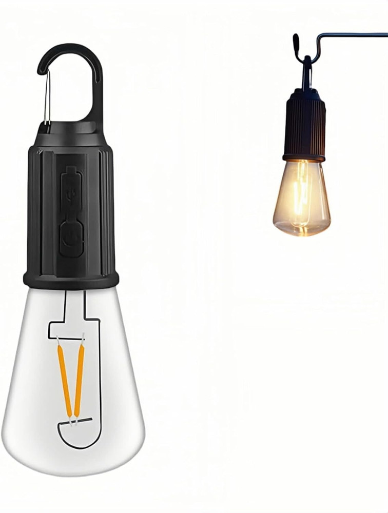 Portable LED Camping Lantern，Hang Anywhere Hook, USB-C Rechargeable, 3 Brightnes
