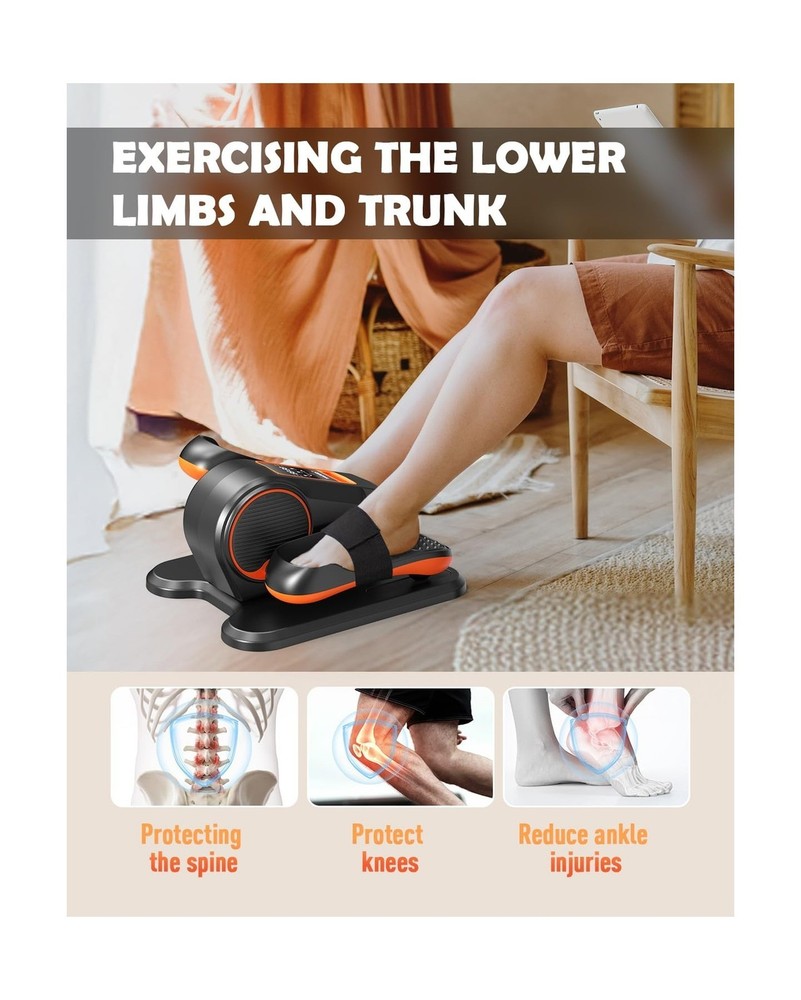 Under Desk Machine, Electric Elliptical Leg Exerciser for Senior, 13 Adjustab...