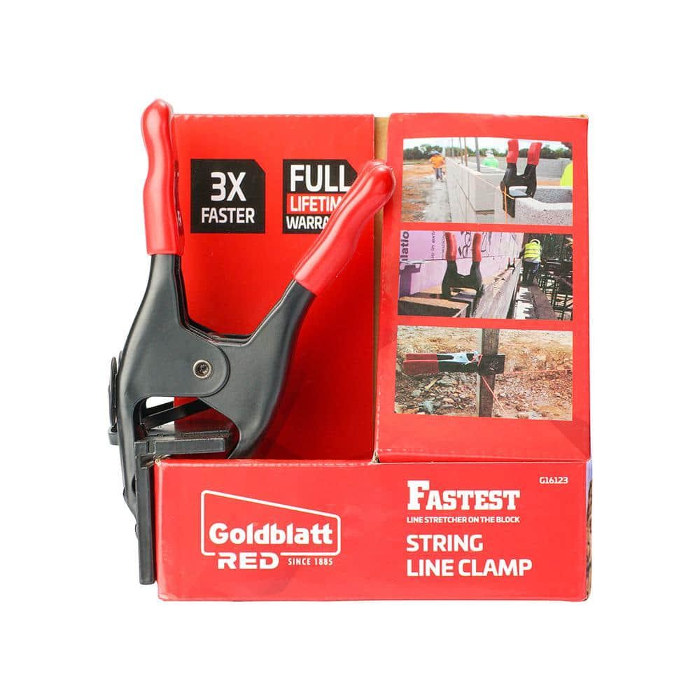 Goldblatt String Line Clamp 1-Pair Masonry Tool Quick One-Hand Use Durable Grip