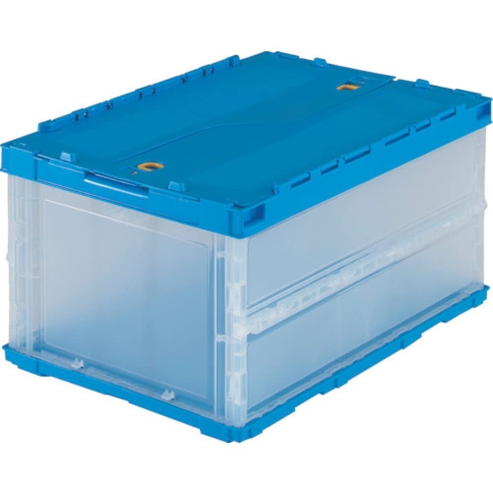 TRUSCO Thin Folding Container 40Lrock with Lid Transparent TR-C40B-TM