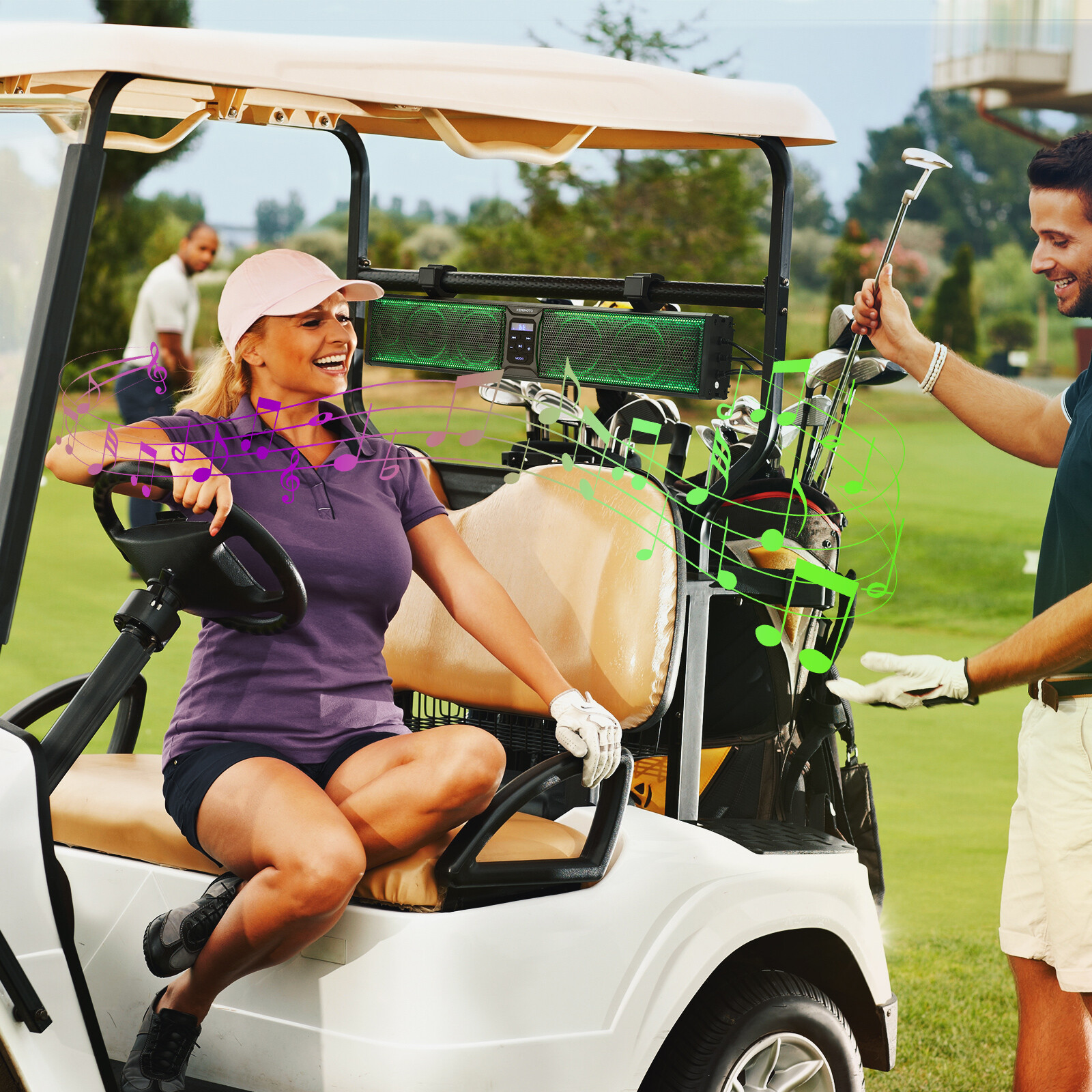 26in RGB UTV Sound Bar 500W Speaker Wireless Sound System For Polaris Golf Cart