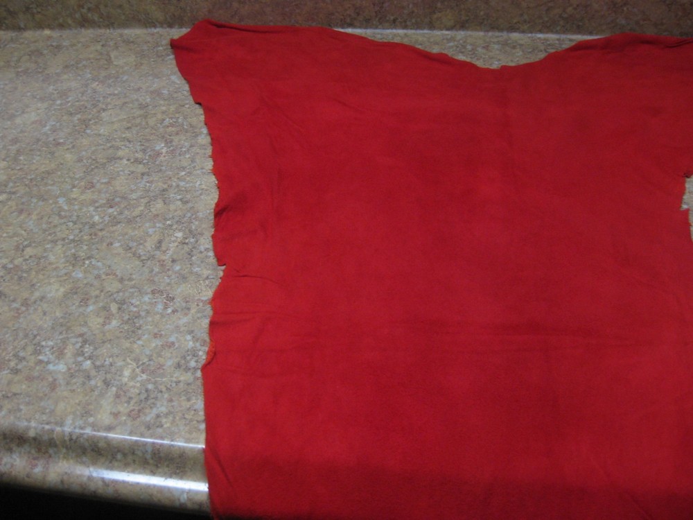 Red Suede Deer Leather #0006709 Row HH