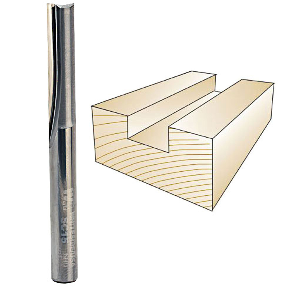WHITESIDE #SC15 SOLID CARBIDE STRAIGHT BIT - 1/4" SH X 1/4" CD X 1" CL