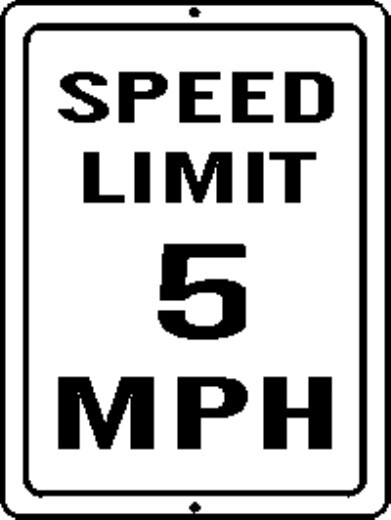 5 MPH SPEED LIMIT SIGN 9X12 METAL NEW BULK