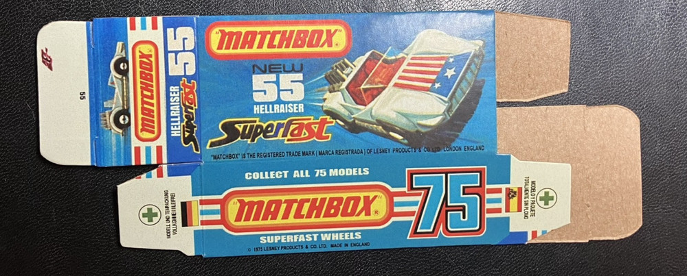 Matchbox Superfast #55 HellRaiser '74-'76 Type J Repro Box
