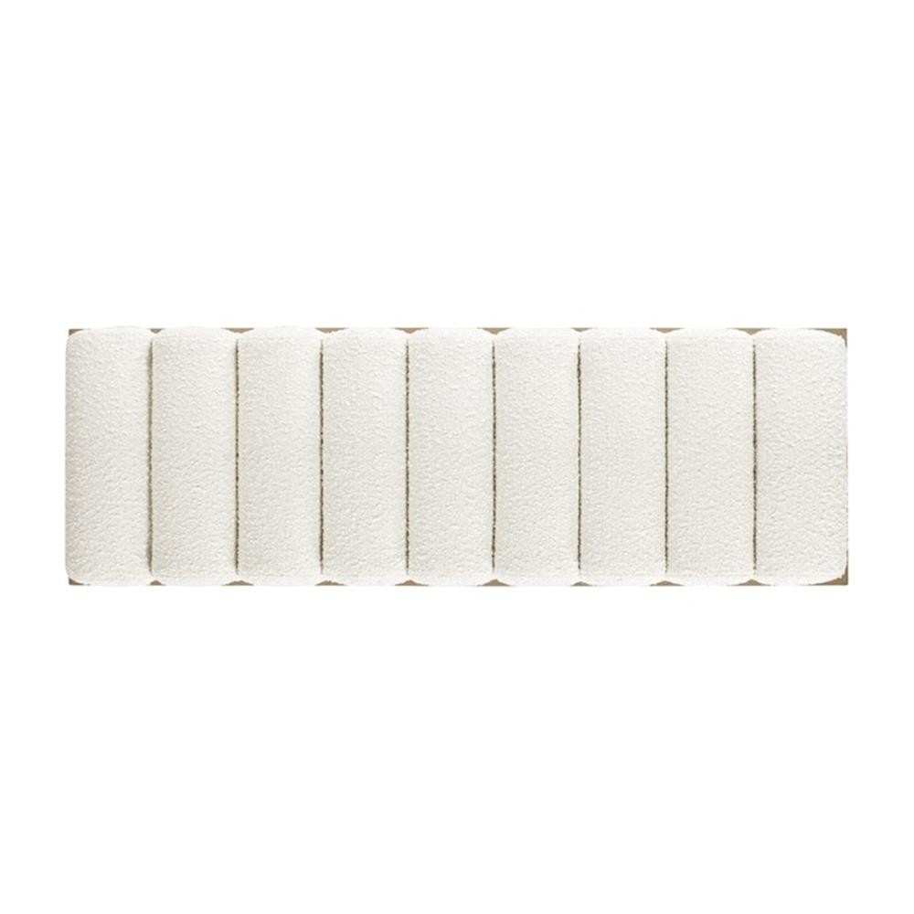 Bella 52" Upholstered Modern Accent Bench Ivory White Boucle