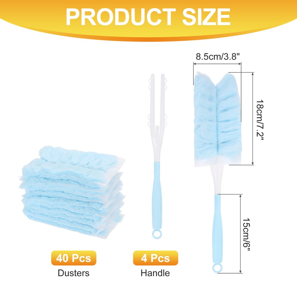 4 Count Blue Handle Refill, with 40 Blue Dusters