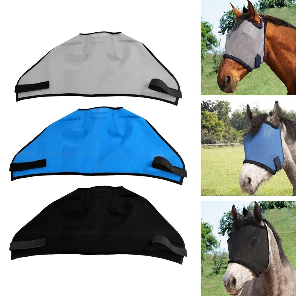 Horse Fly Mask without Ears Sun Protection Equine Shield Comfortable Reusable