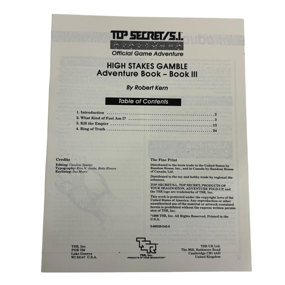 High Stakes Gamble Box Set - Top Secret/S.I. (Complete)