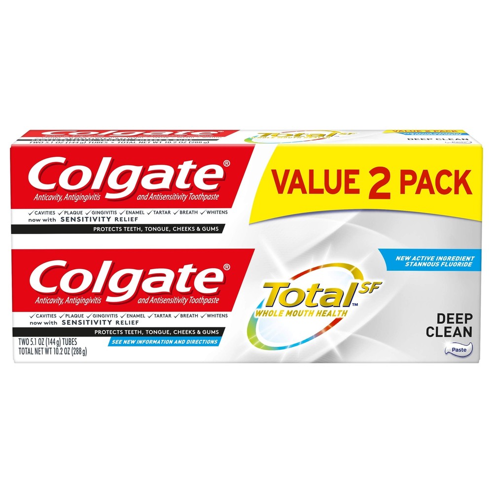 Colgate Total Deep Clean Antibacterial Toothpaste 10.2oz Pack of 2
