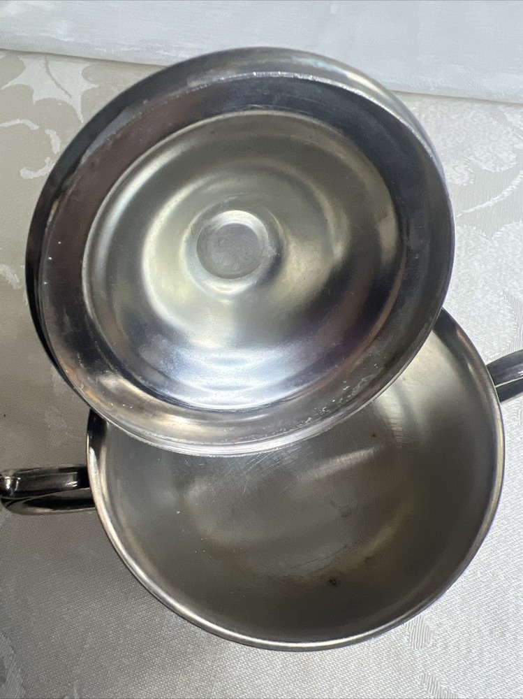 Vintage International Silver Company Silver Plated Double Handle Footed Bowl Lid