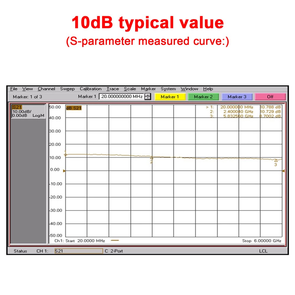 10M-6GHz RF Amplifier 10dB High Gain Driver Receiving Amplifier Signal Module B9