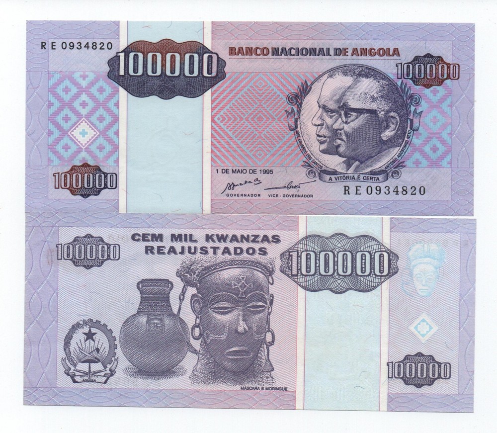 ANGOLA 100000 KWANZAS 1995 PICK 139 UNC