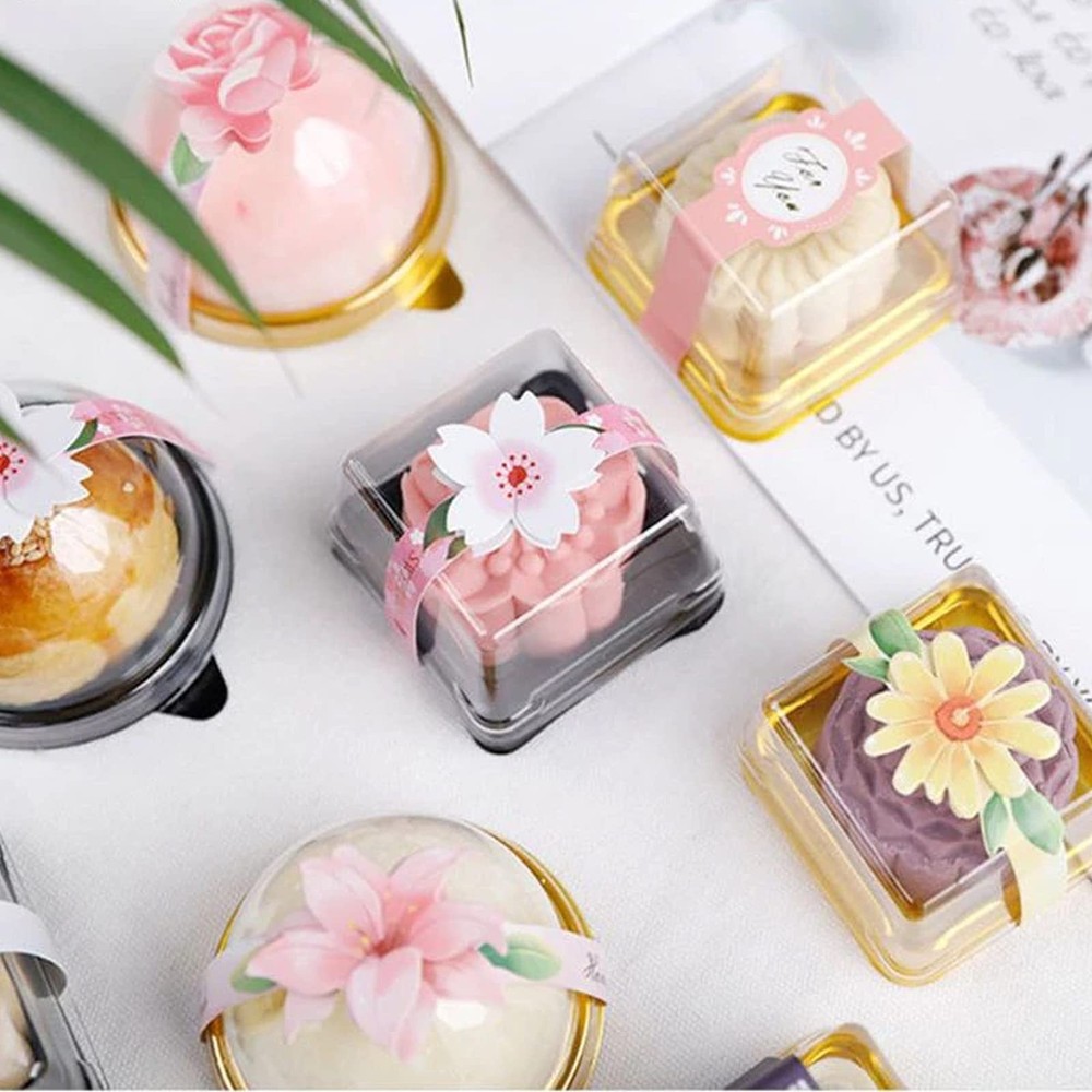 Powerful Mooncake Mould 50g-4Pcs White Press Flower
