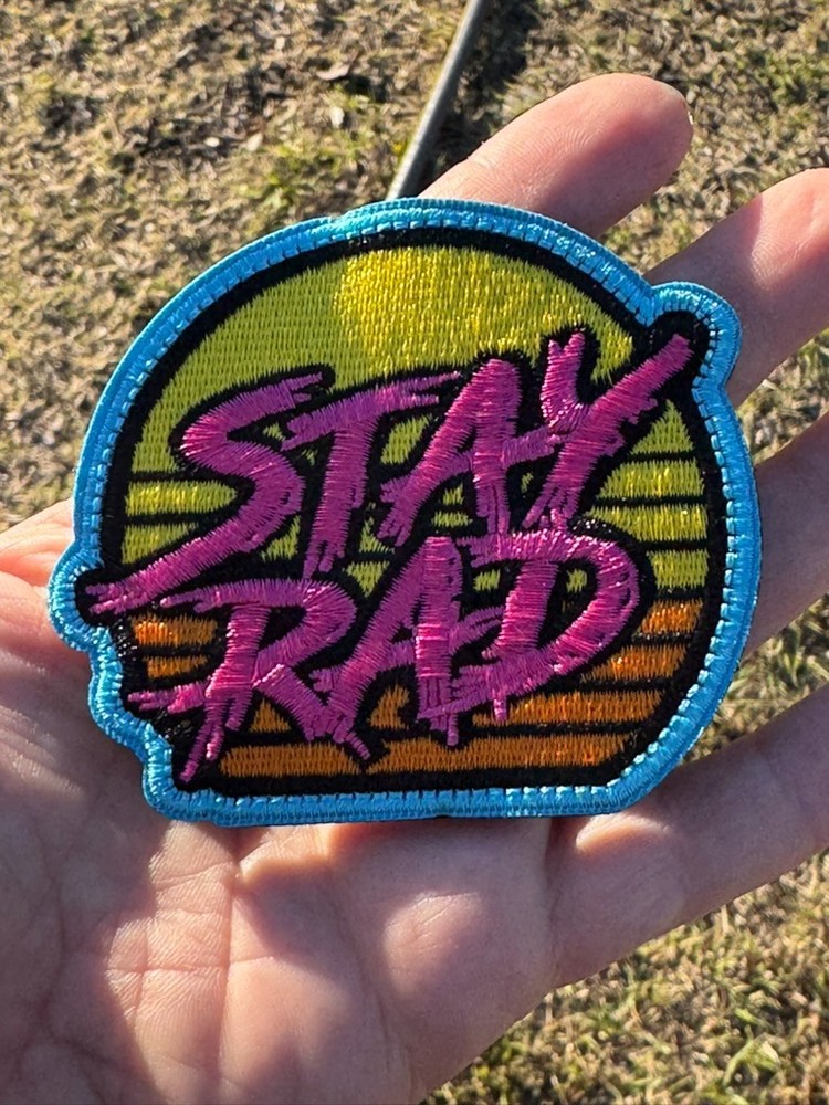 Stay Rad Retro Oldies 80s Arcade Radical Cool Tactical Hook Loop Morale Patch