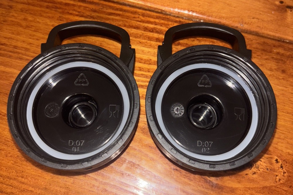 Iron Flask Black Spout Lid Set Of 2