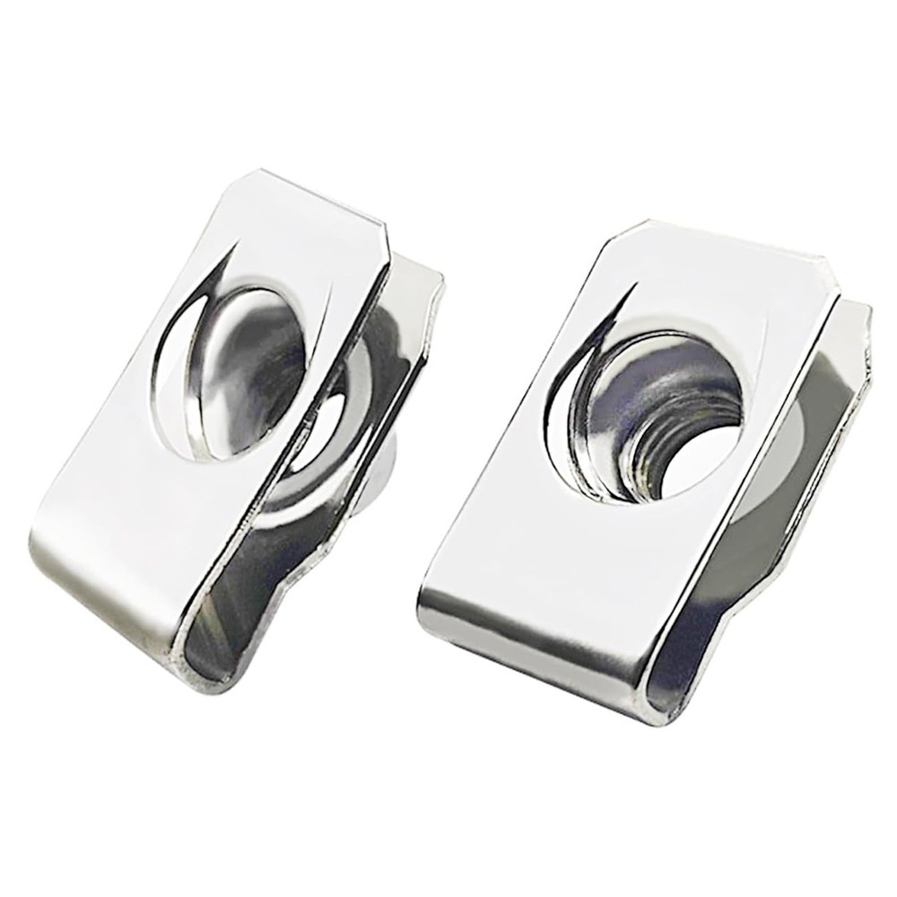 M8 Regular Extruded U-Nut, U-Style Clip-On Nuts, Stainless Steel M8, Silver