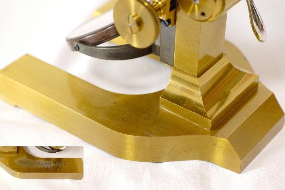 Antique Ernst Leitz Stand Ia Microscope 1894 Complete Set Walnut Case Rare