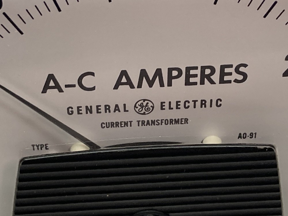 General Electric,Type A0-91 0-20,A-C Amperes Panel Meter