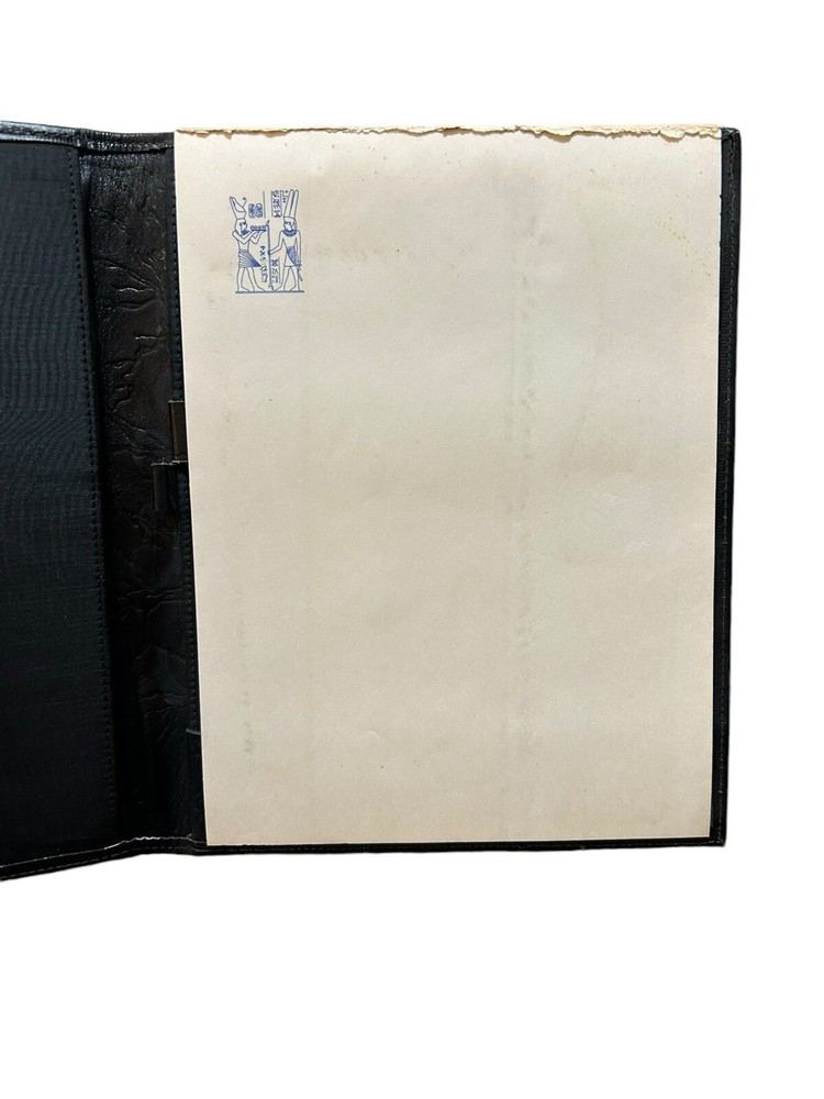 Egyptian Padfolio Writing Pad Pharoah Hieroglyphics Embossed Design Pockets