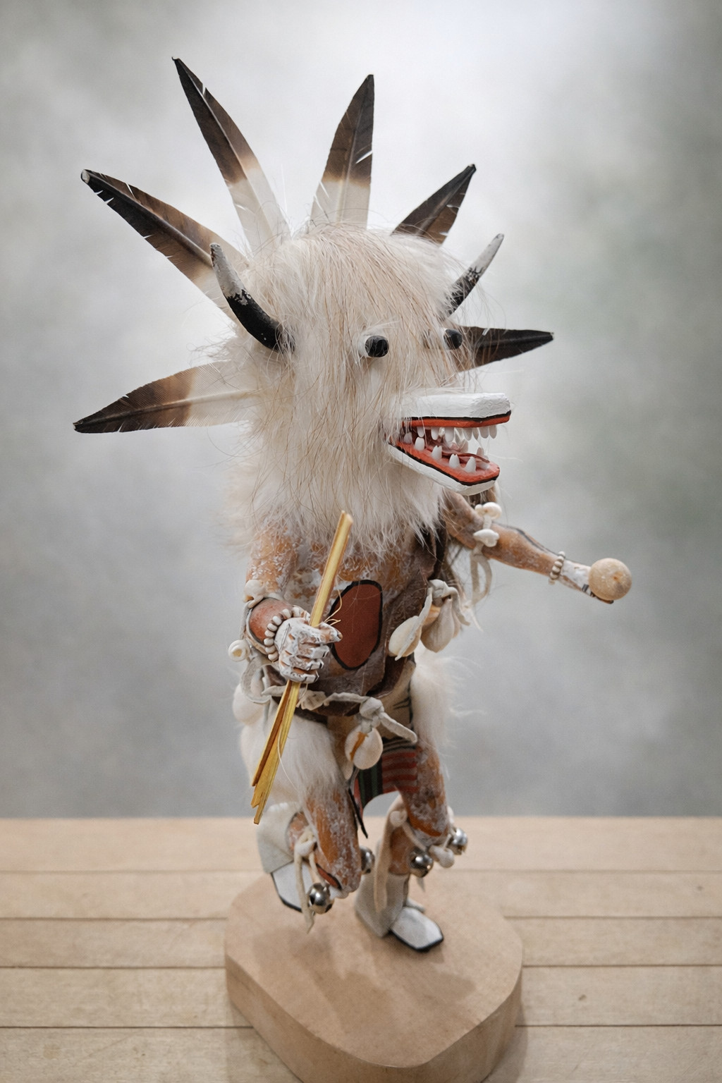 White Ogre Kachina Doll Hand Carved Hopi Style Figure