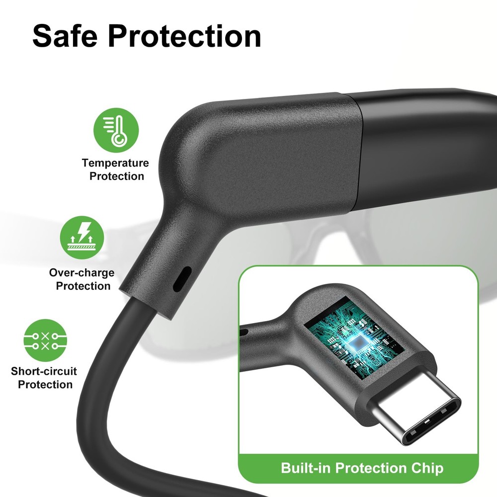 PnTnFly AR Smart Glasses USB C Charging Data & Power Supply Cable, 3.9 feet