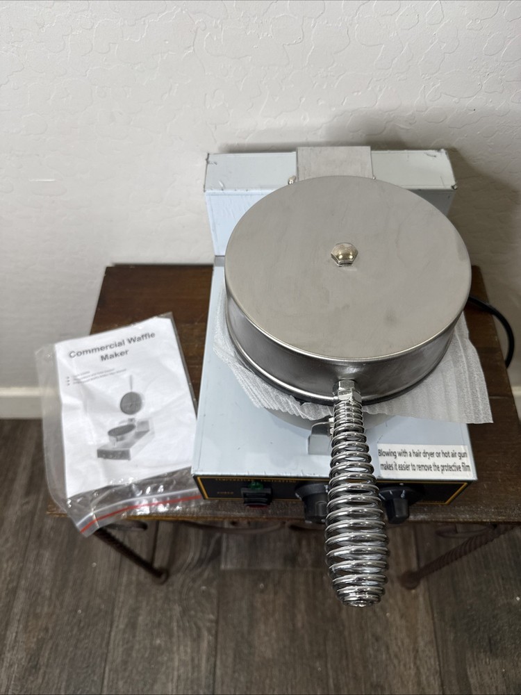 Commercial Round Waffle Maker with Non-Stick Plate New