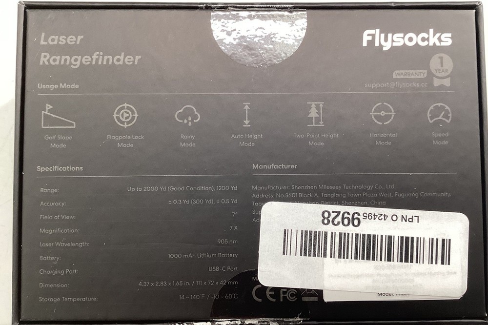 Flysocks Laser Rangefinder Golf Assistant