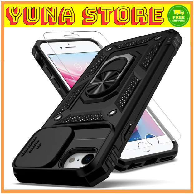 for iPhone SE Case 2022/3rd/2020/2nd gen,iPhone 8/7 Case,with Camera Lens Black