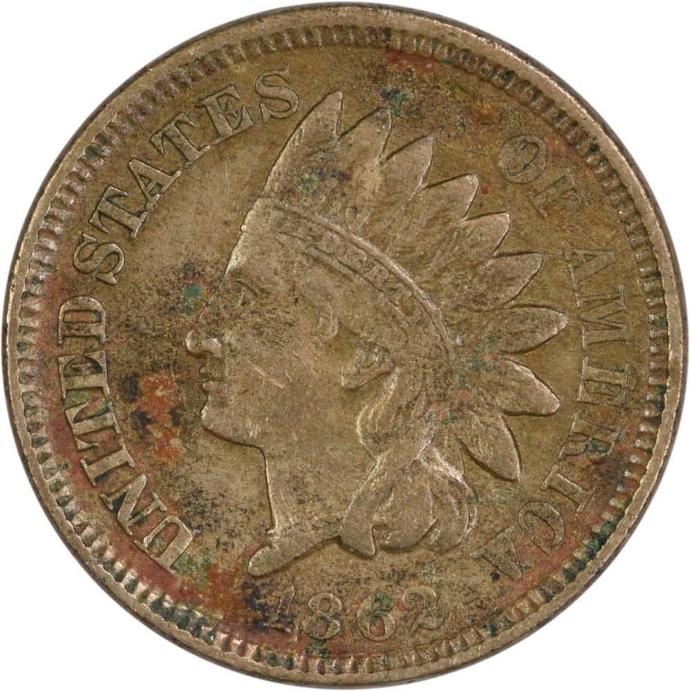 1862 Indian Cent EF Uncertified #1001