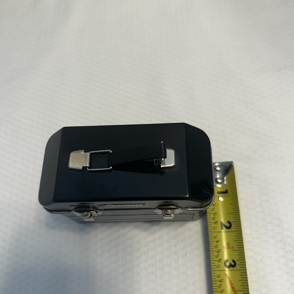 Kobalt Mini Tool Box Gift Card Holder Black Silver Latches Handle 4”