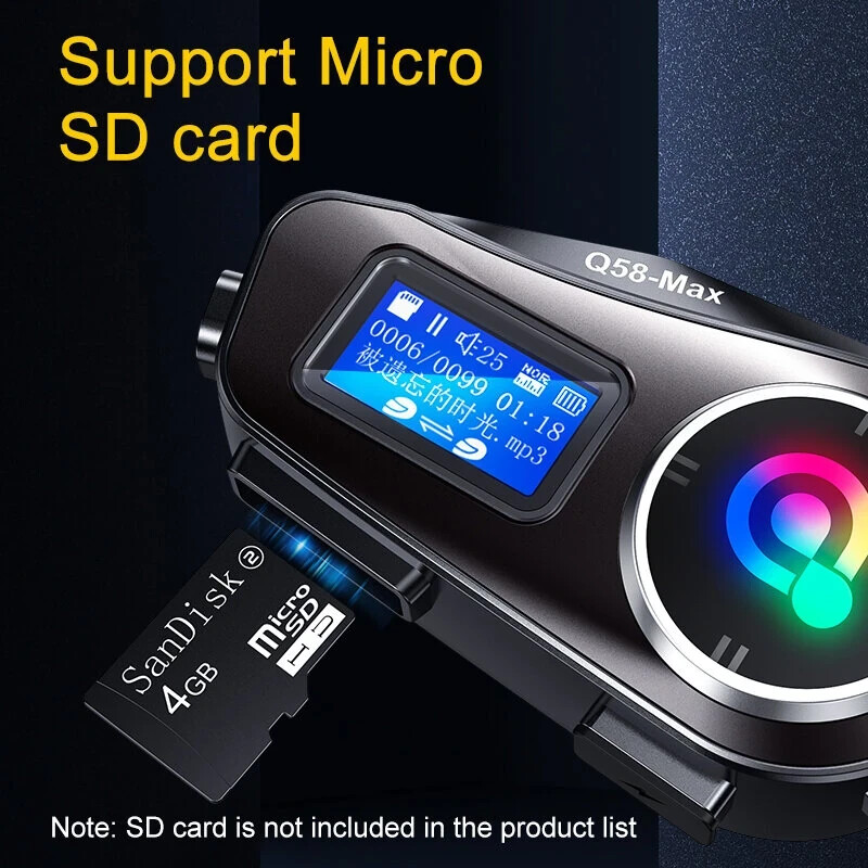 Q58MAX Motorcycle Helmet Mixing Intercom Helmet Bluetooth Headset LCD Display