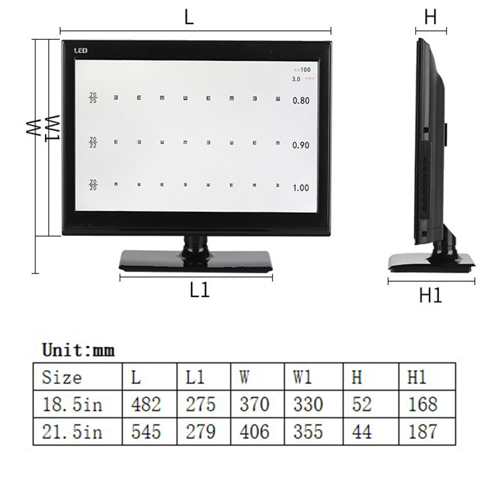 Multi-function 21.5" LED Display MICRO Chart Projector Eye Chart 1m-6m Optometry