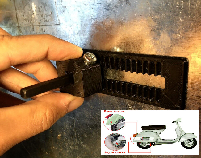 VESPA VIN Jig Number Letter Stamp Engine & Frame Punch Guide Mount 5-8mm