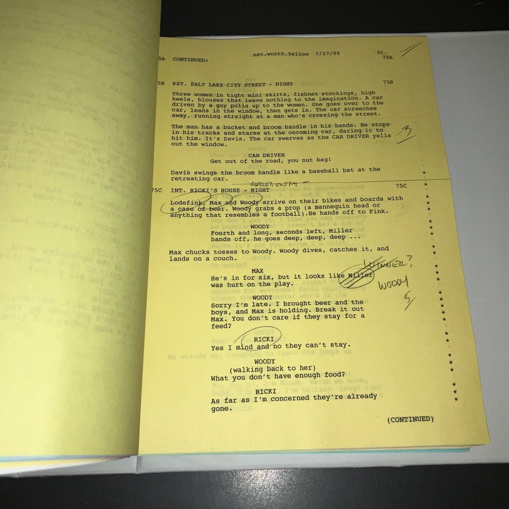 NET WORTH (7/16/98) Asst. Dir. LOADED FINAL DRAFT SCRIPT & PRODUCTION BINDER+COA