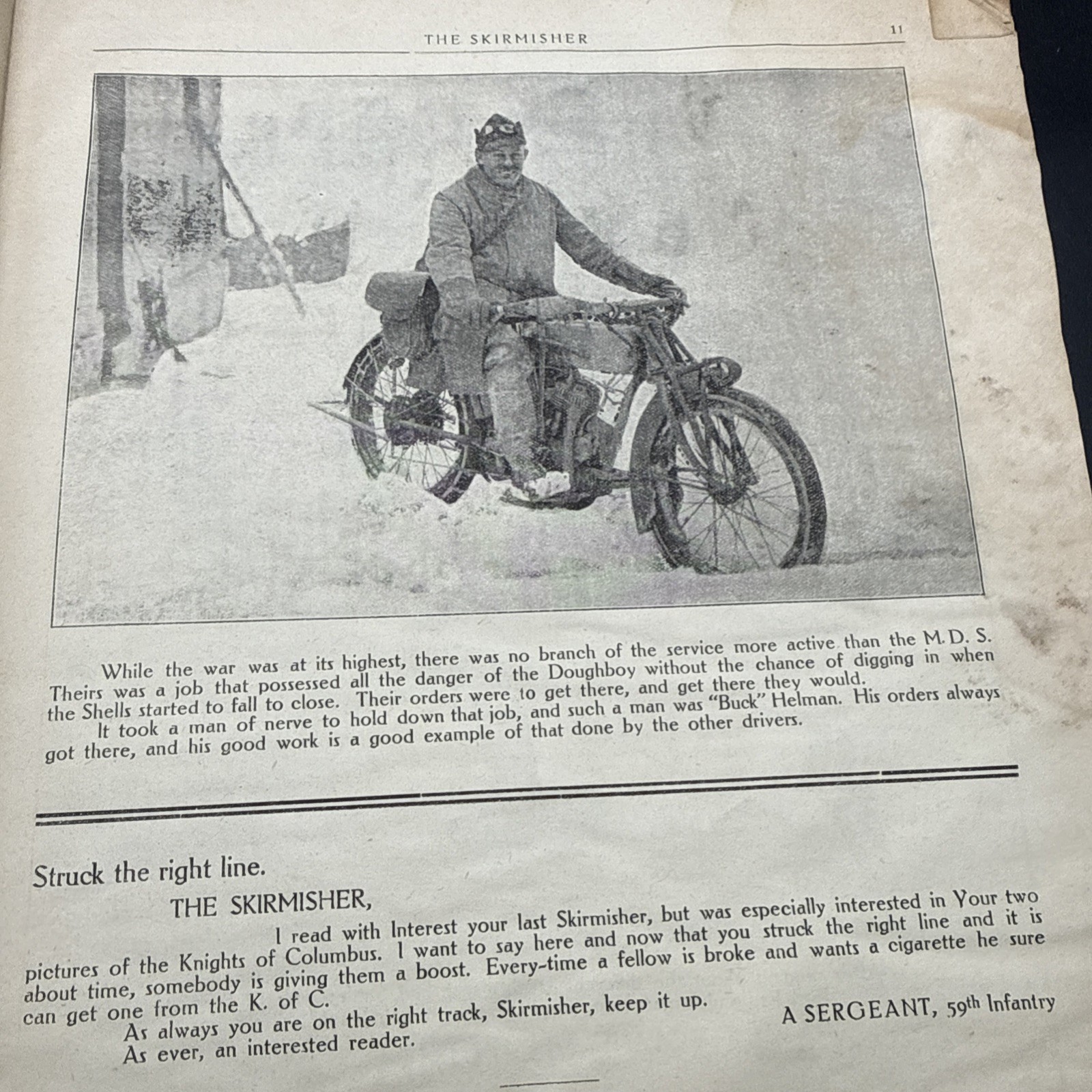 1919 THE SKIRMISHER Kinghts of Columbus Edition WWI 4th Infantry Division