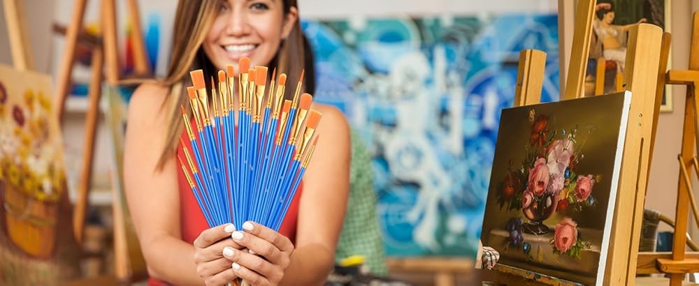 Acrylic Paint Brushes Set, 16 Pas /, Nylon Brush Head, Suitable
