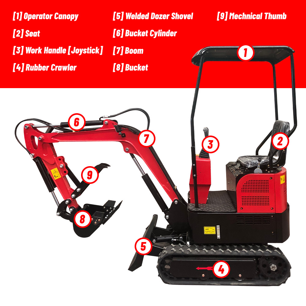 KATOOL KT-EX20 Mini Excavator Crawler Digger Bucket B&S Gas Engine