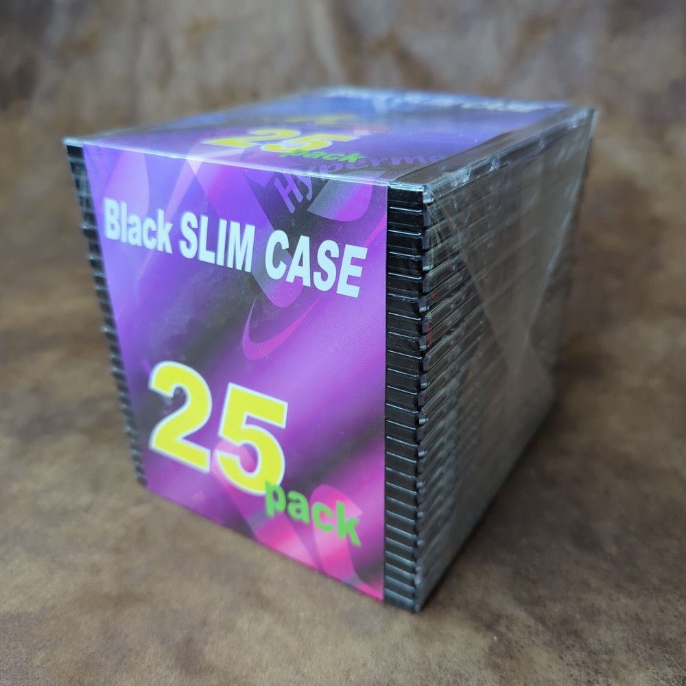 K Hypermedia Black Slim CD Cases 25 Pack Sealed