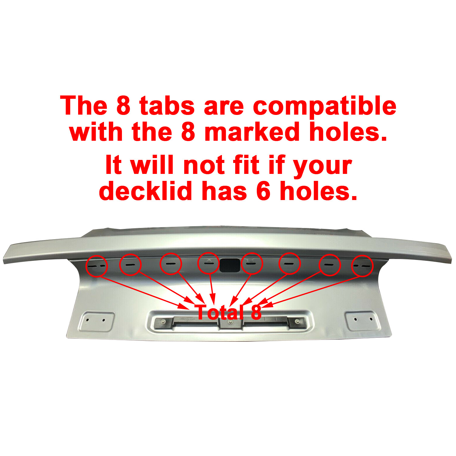 Gloss Black For 2015-2023 Ford Mustang GT Rear Trunk Decklid Panel Trim Cover