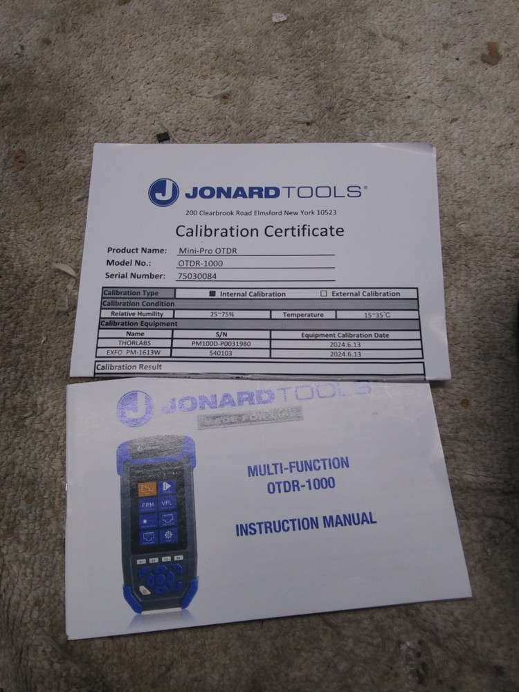JONARD TOOLS OTDR-1000 MULTI-FUNCTION Optical Time Domain Reflectometer