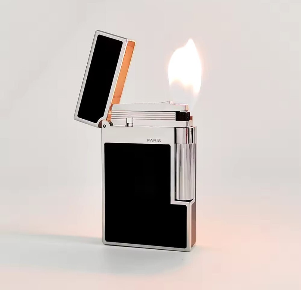Luxury Retro Cigarette Ping Sound Gas DP Engraving Double Flame Lighter