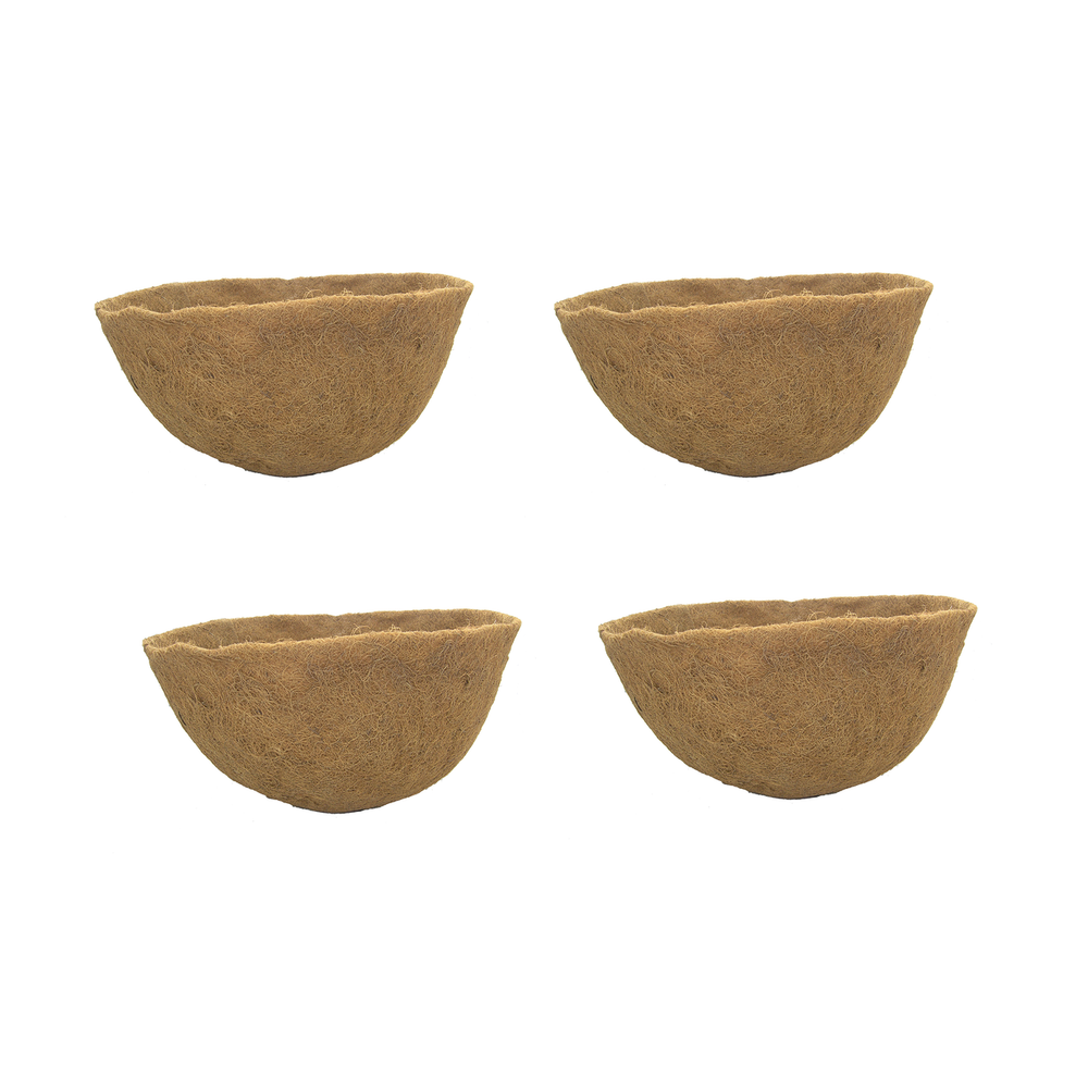 24" x 15" Round Molded Coco Liner - 4 Pack