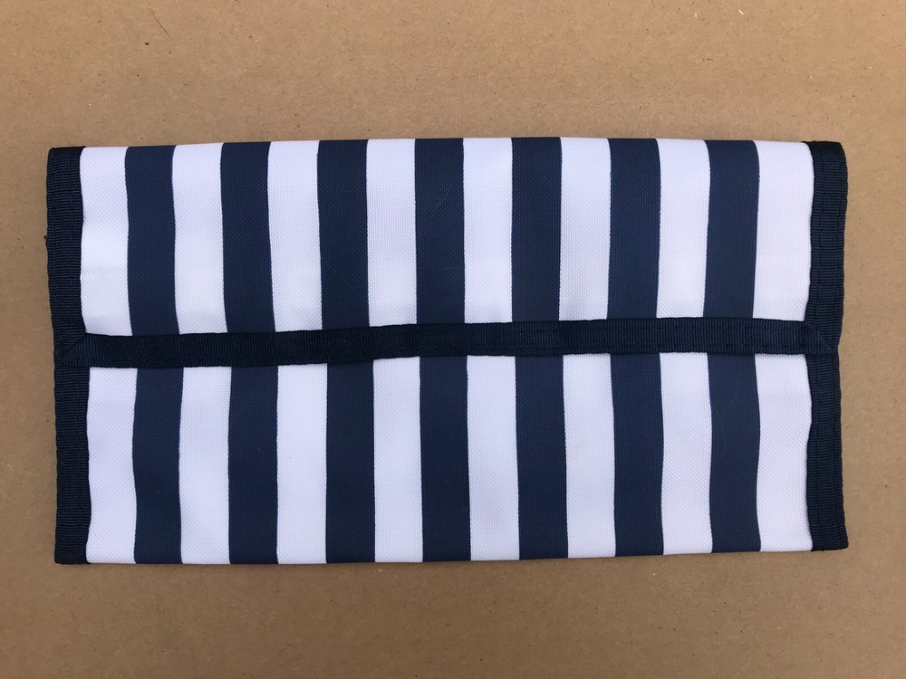 Dark Blue Stripe Coupon Pouch