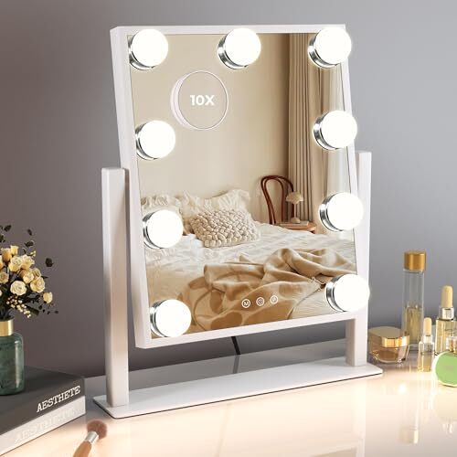 Vanity Mirror with Lights, Lighted Makeup Mirror A-white Mirror With 9 Blubs