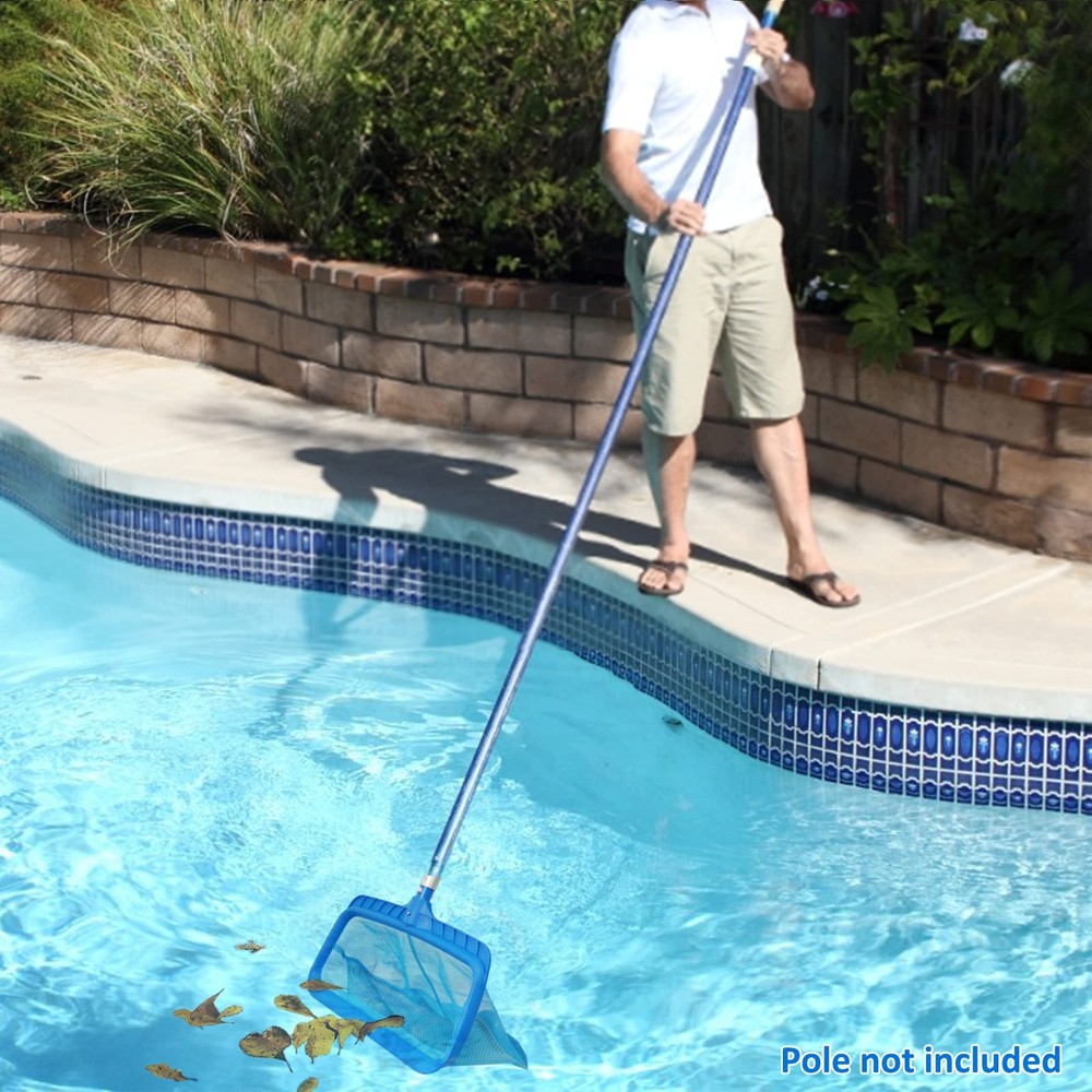 Swimming Pool Skimmer Net, Fine Mesh Pool Leaf Rake Net with Double-Layer Dee...