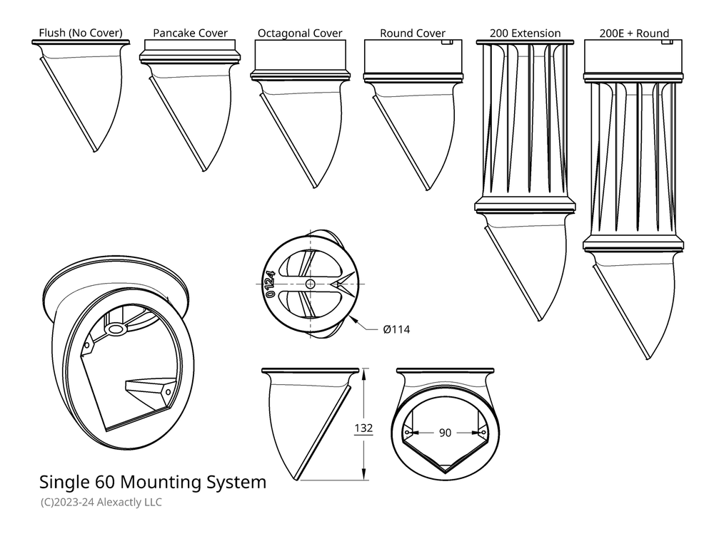 60-deg Soffit Mount for Floodlight Cameras - Ring Pro/Plus, Blink, Wyze & more
