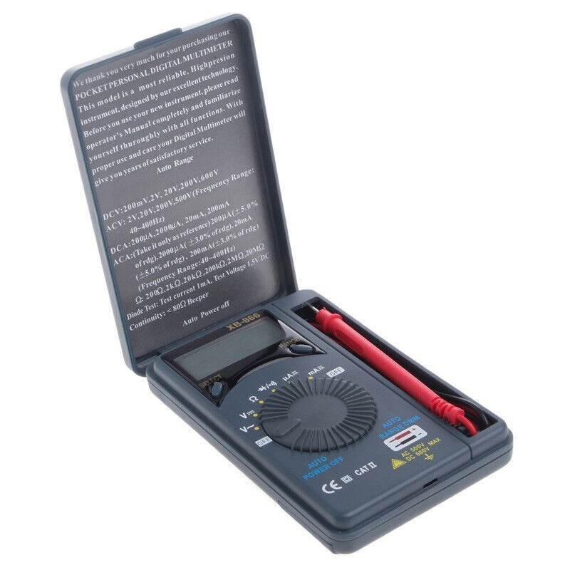XB866 Small Auto Range LCD Voltmeter Tester Tool AC/for Pocket Digital Multime