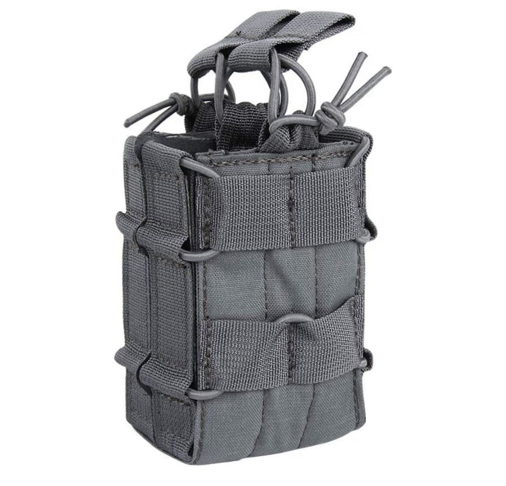 Tactical Molle Single Double Magazine Pouch Grey