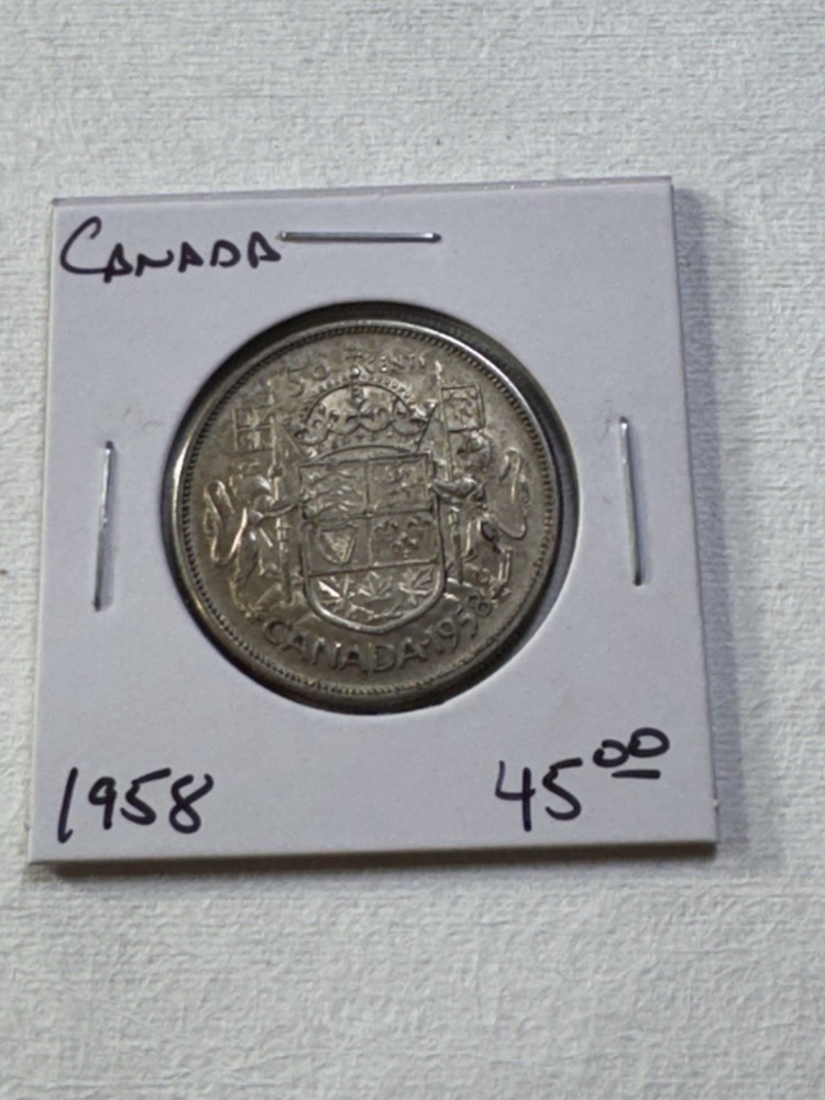 1958 Canada 50 Cents Silver Coin
